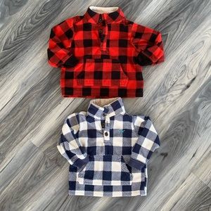Two Plaid Fleece Pullovers Baby Toddler